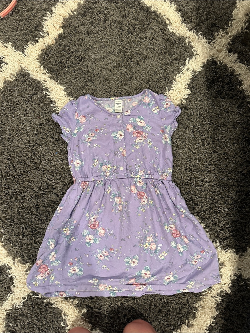 Carter's Lavender Floral Button-Front Girls' Dress